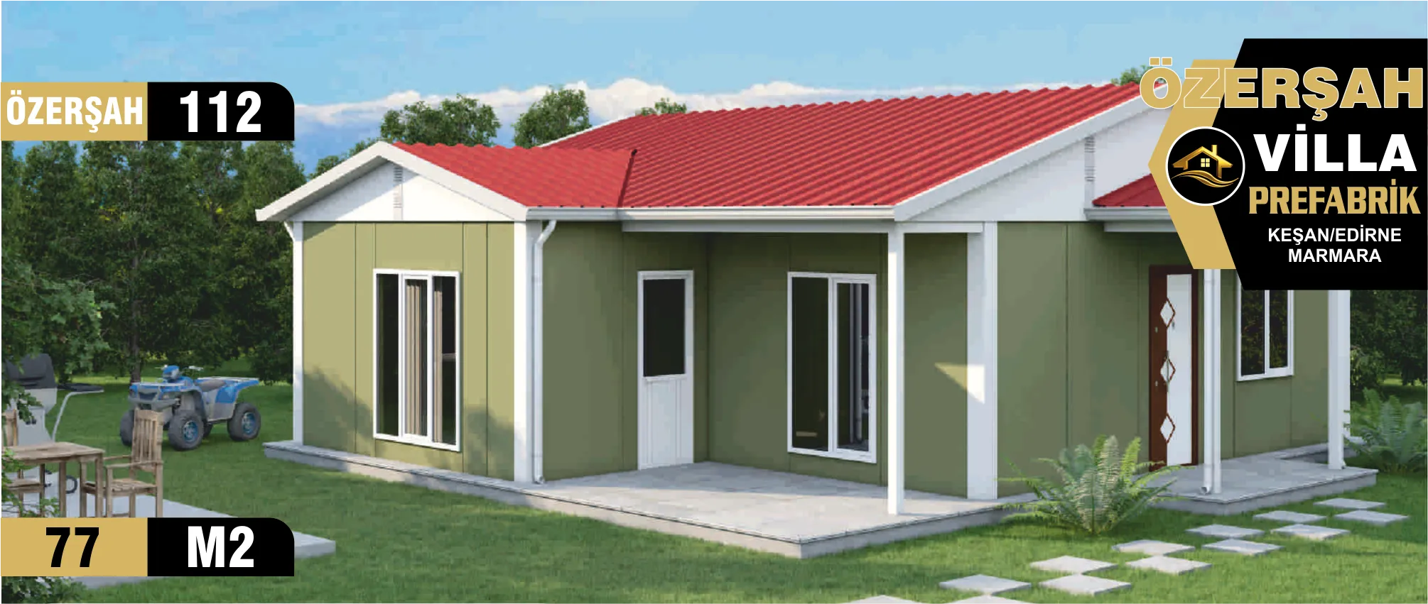 112 - 77m² Tek Katlı Prefabrik Ev