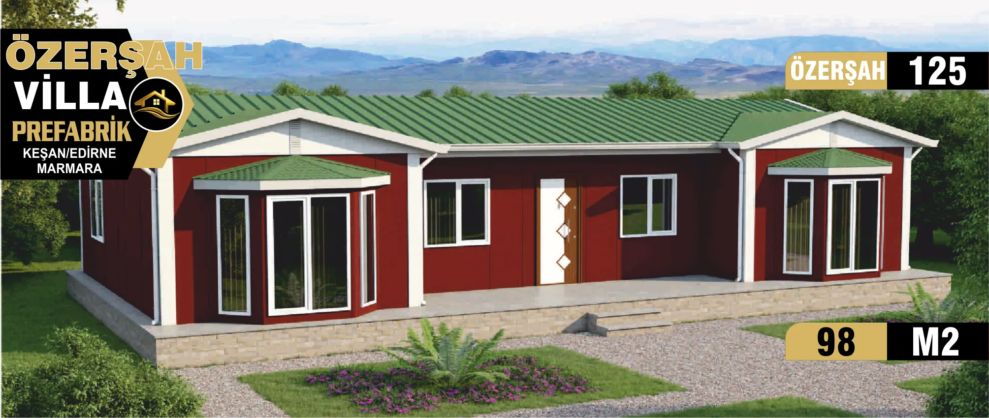 125 - 98m² Tek Katlı Prefabrik Ev