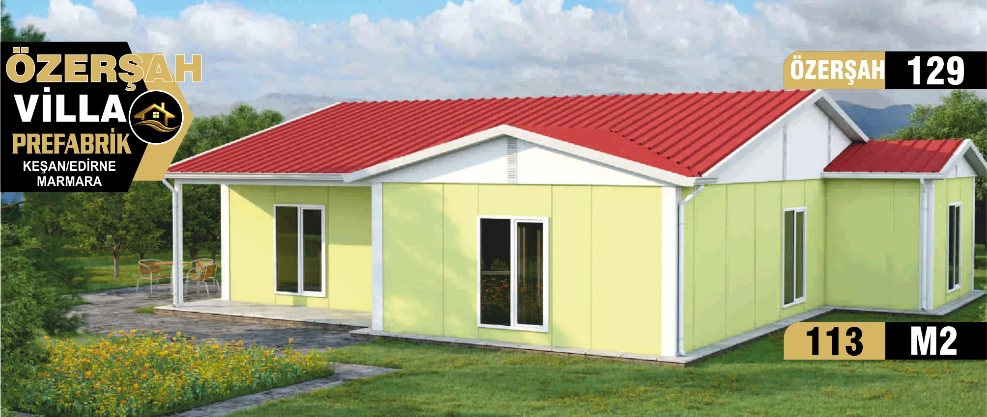 129 - 113m² Tek Katlı Prefabrik Ev