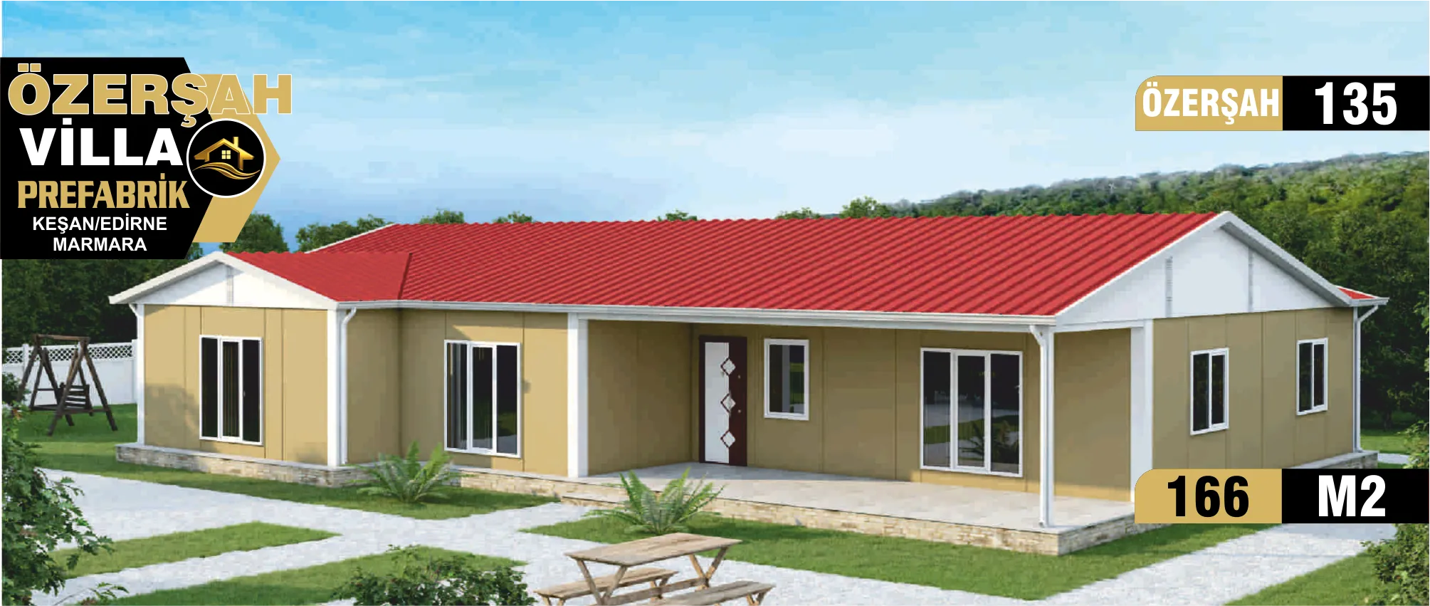 135 - 166m² Tek Katlı Prefabrik Ev