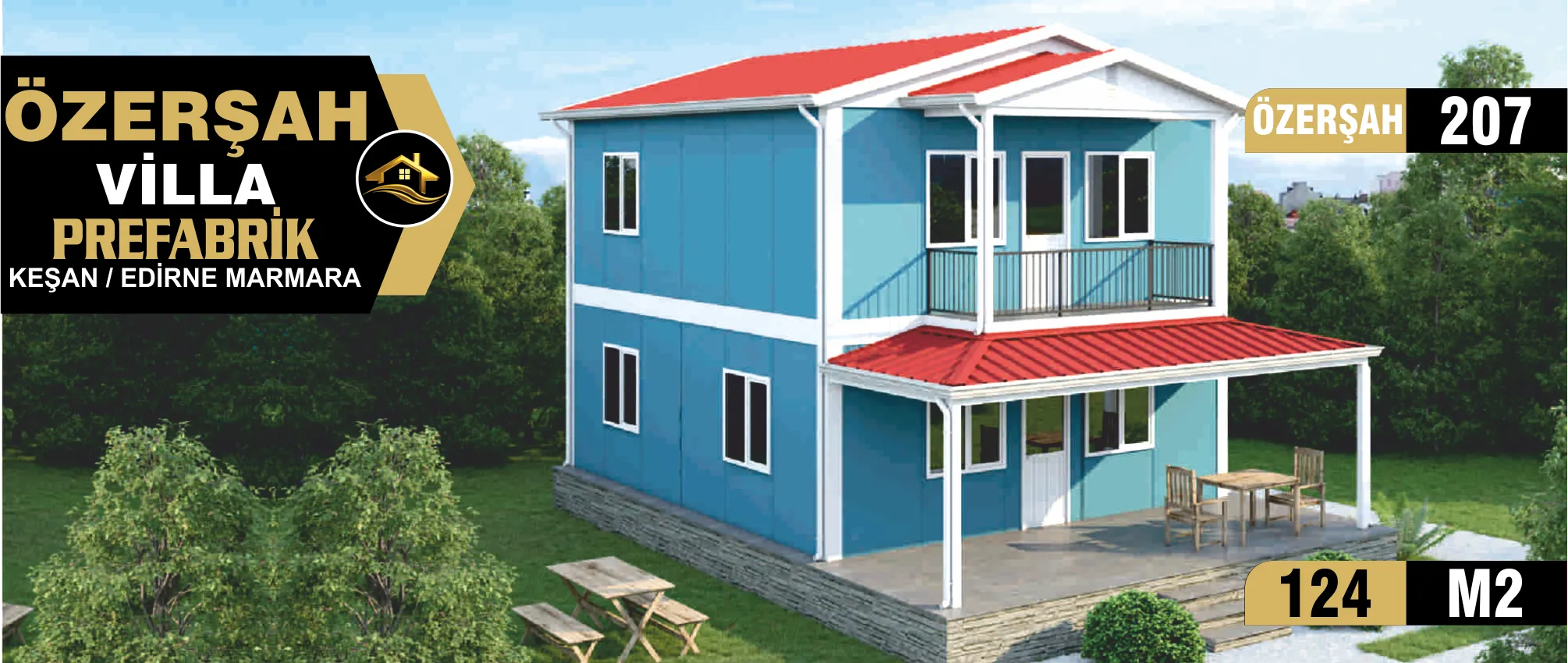 207 - 124m² İki Katlı Prefabrik Ev