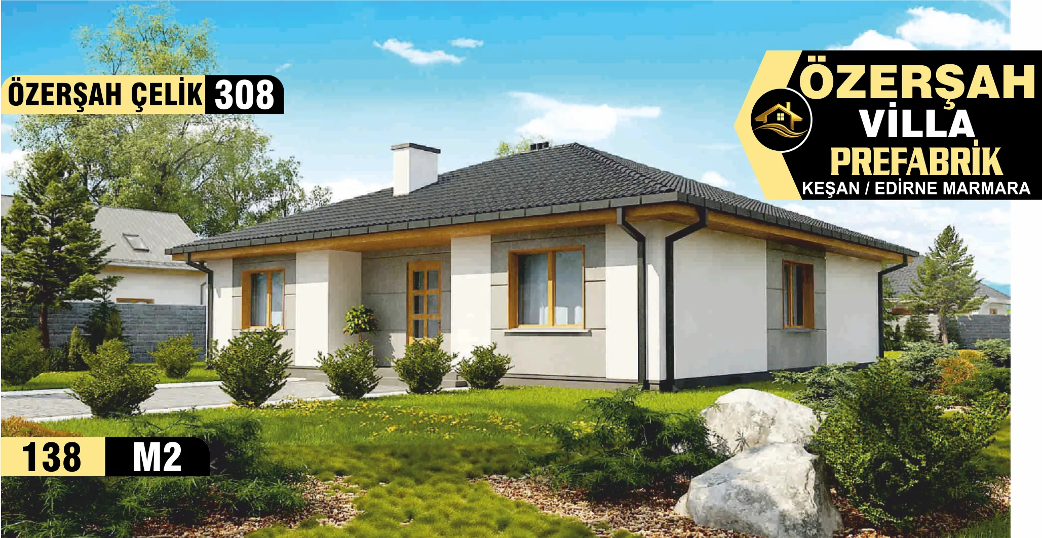 308- 154m² Tek Katlı Çelik Ev