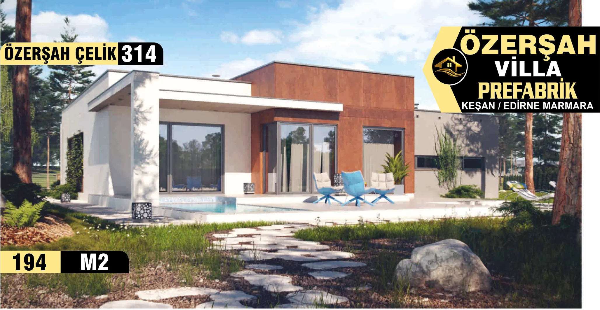 314- 195m² Tek Katlı Çelik Ev