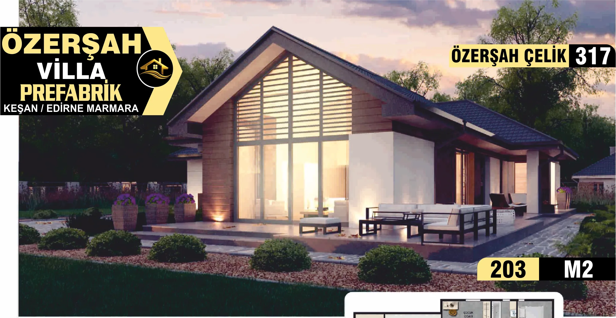 317- 205m² Tek Katlı Çelik Ev