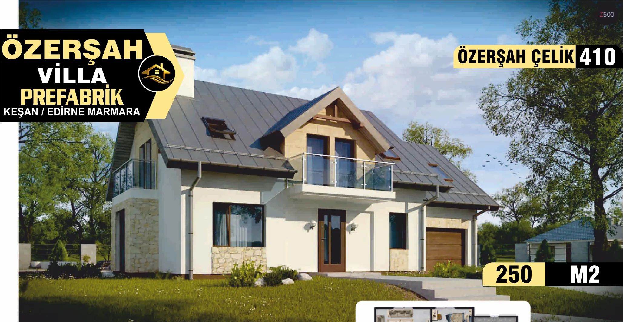 410 - 250m² İki Katlı Çelik Ev