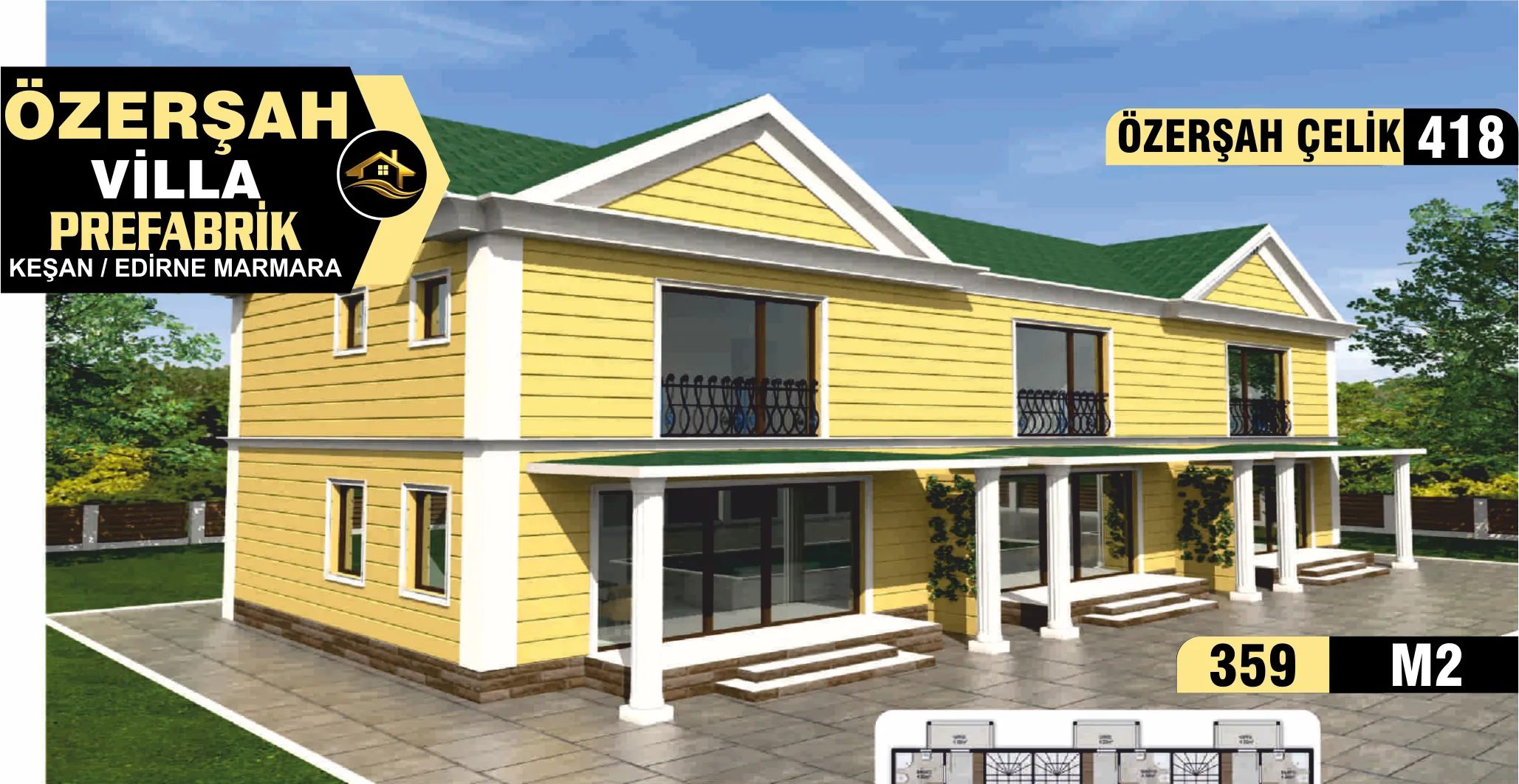 418 - 359m² İki Katlı Çelik Ev